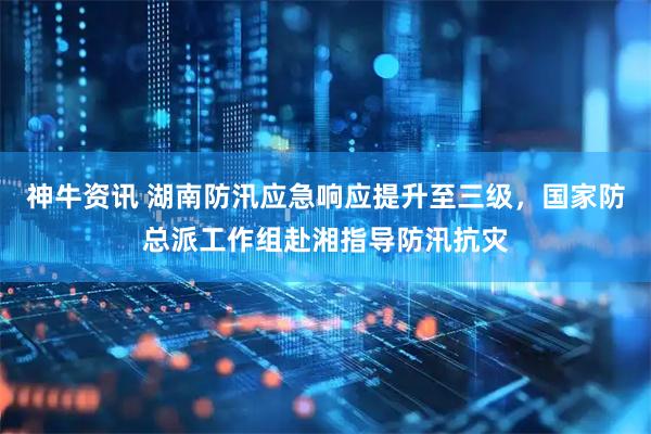 神牛资讯 湖南防汛应急响应提升至三级，国家防总派工作组赴湘指导防汛抗灾